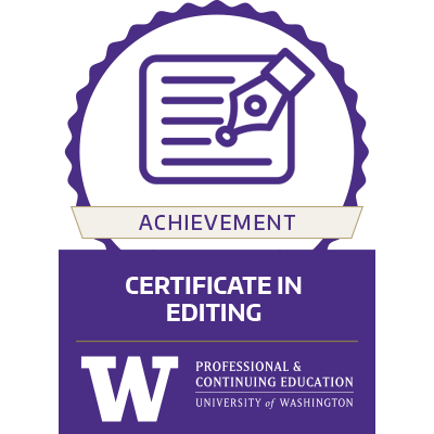 Certificate in Editing Badge